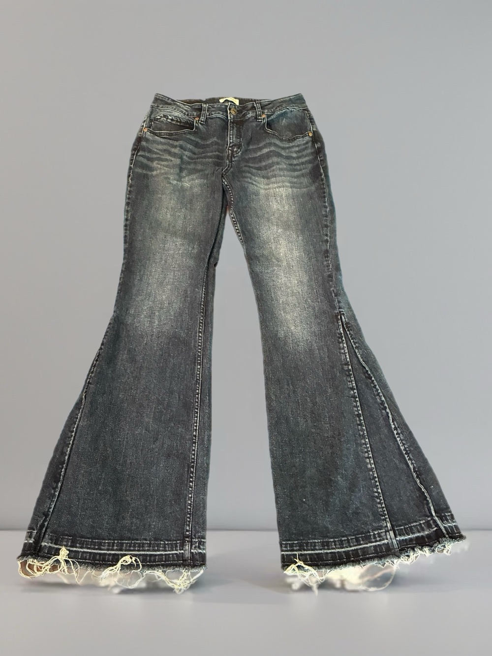 Shyanne Super Flare Jeans with Frayed Hem